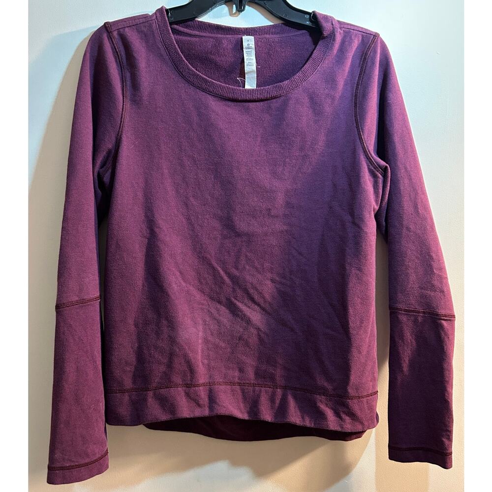 Lululemon - Size 4 - Long Sleeved Women's Stretch Fleece Crew Neck Burgundy